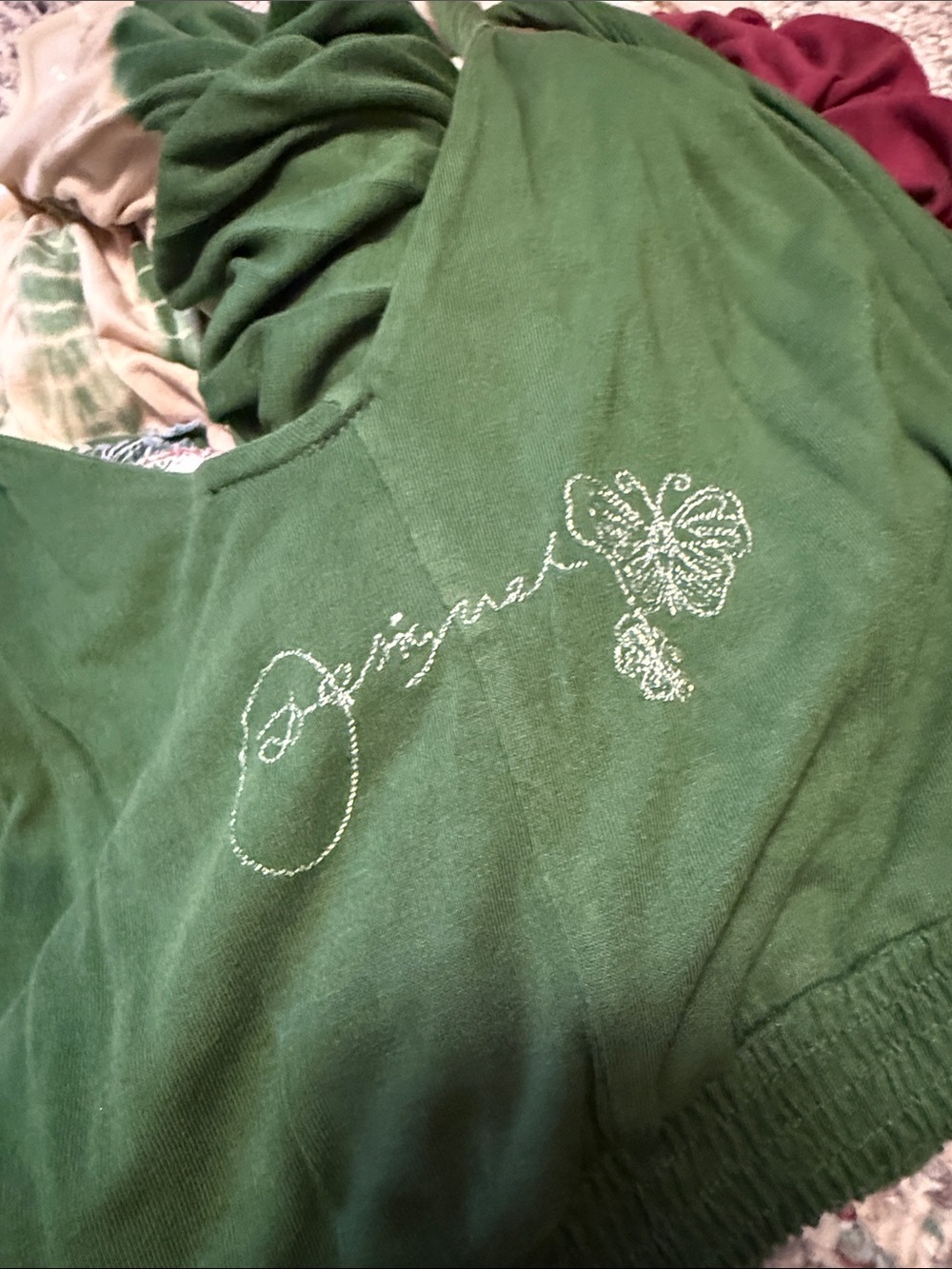 Desigual Green Ombre Maxi Dress with Cream and Rust Hem - Picture 4 of 4